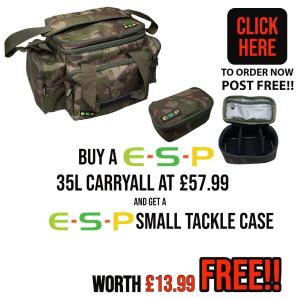 ESP Camo 35L Carryall & FOC Small Camo Tackle Case Offer
